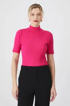 Medicine tricou femei, culoarea roz, cu turtleneck imagine