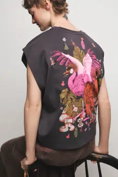 Medicine tricou oversized pentru femei, din bumbac cu elastan imagine