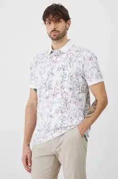 Medicine tricou polo barbati, culoarea alb, modelator imagine