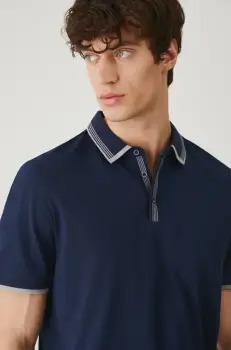 Medicine tricou polo barbati, culoarea albastru marin, neted imagine