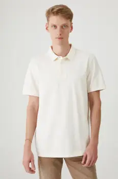 Medicine tricou polo barbati, culoarea bej, melanj imagine