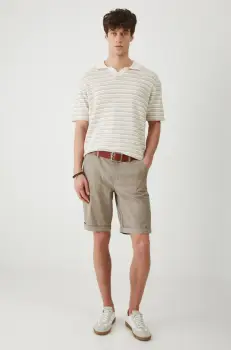 Medicine tricou polo barbati, culoarea bej, modelator imagine