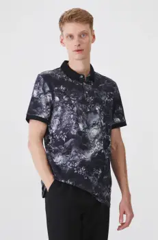 Medicine tricou polo barbati, culoarea negru, modelator imagine