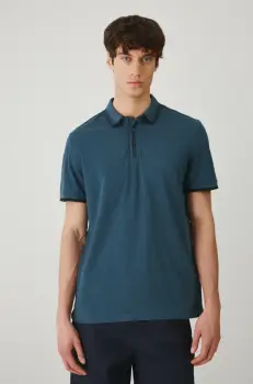 Medicine tricou polo barbati, culoarea turcoaz, melanj imagine