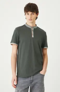 Medicine tricou polo barbati, culoarea verde, neted imagine