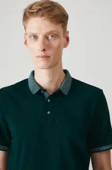 Medicine tricou polo barbati, culoarea verde, neted imagine