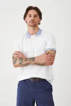 Medicine tricou polo culoarea alb, neted imagine