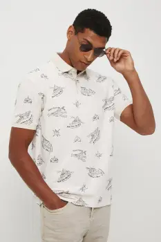 Medicine tricou polo culoarea bej, modelator imagine