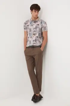 Medicine tricou polo culoarea bej, modelator imagine