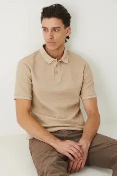 Medicine tricou polo culoarea bej, uni imagine