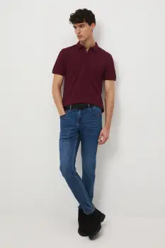 Medicine tricou polo culoarea bordo, uni imagine