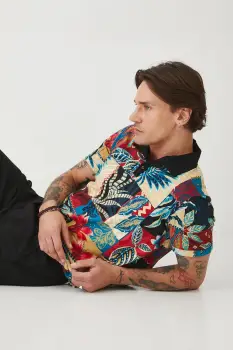 Medicine tricou polo culoarea negru, modelator imagine