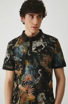 Medicine tricou polo culoarea negru, modelator imagine