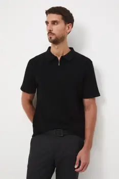 Medicine tricou polo culoarea negru, neted imagine