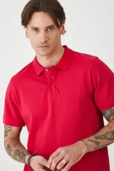 Medicine tricou polo culoarea roz, neted imagine