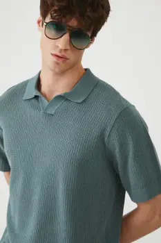 Medicine tricou polo culoarea verde, neted imagine