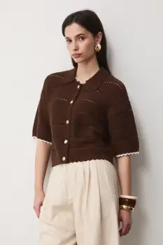 Medicine tricou tricotat pentru femei, din bumbac imagine