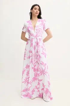 Melissa Odabash rochie culoarea alb, maxi, evazata, Lou imagine