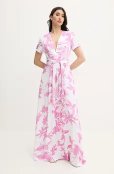 Melissa Odabash rochie culoarea alb, maxi, evazati, Lou imagine