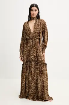 Melissa Odabash rochie culoarea maro, maxi, evazati, Skylar imagine