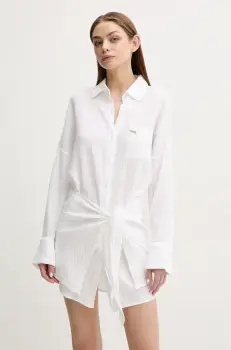 Melissa Odabash rochie din bumbac culoarea alb, mini, oversize, Sara imagine