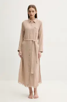 Melissa Odabash rochie din bumbac culoarea maro, maxi, evazati, Margot imagine