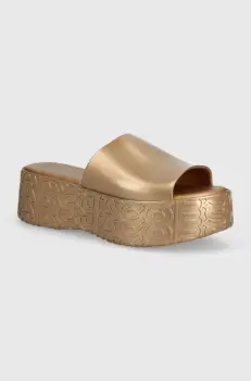 Melissa papuci BECKY + MARC JACOBS AD femei, culoarea auriu, cu platforma, M.33968.BA152 imagine