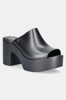 Melissa papuci MELISSA MULE HYPE METALLIC AD femei, culoarea gri, cu toc drept, M 36497.BI596 imagine