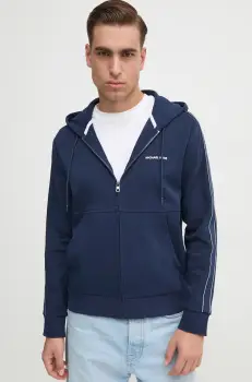 Michael Kors bluza barbati, culoarea albastru marin, cu gluga, cu imprimeu, CT4524K5MF imagine