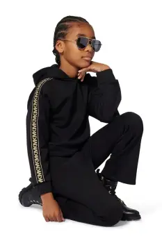 Michael Kors bluza copii culoarea negru, cu gluga, cu imprimeu, R30478 imagine