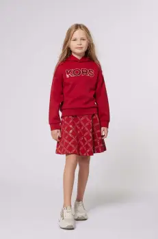 Michael Kors bluza copii culoarea rosu, cu gluga, cu imprimeu, R30150 imagine