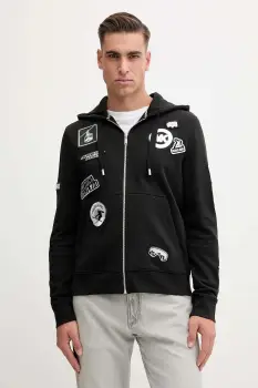 Michael Kors bluza culoarea negru, cu gluga, cu imprimeu, CF552V04MY imagine