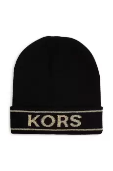 Michael Kors caciula din lana pentru copii culoarea negru, din tesatura neteda imagine