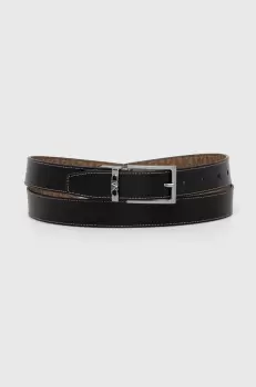 Michael Kors curea cu doua fete barbati, culoarea negru imagine