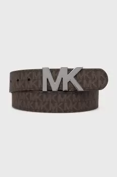 Michael Kors curea de piele cu doua fete barbati, culoarea negru imagine