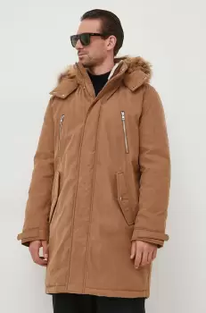 Michael Kors geaca barbati, culoarea bej, de iarna imagine