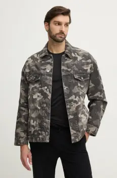 Michael Kors geaca barbati, culoarea gri, de tranzitie, UF4900RGPB imagine