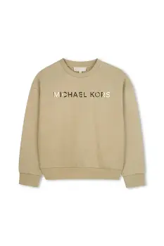 Michael Kors hanorac de bumbac pentru copii culoarea bej, cu imprimeu, R30469 imagine