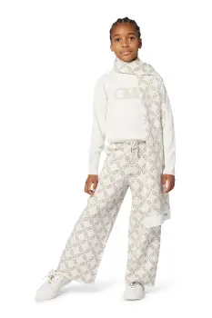 Michael Kors pantaloni de trening pentru copii culoarea bej, cu imprimeu, R30452 imagine