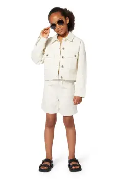 Michael Kors pantaloni scurti din bumbac pentru copii culoarea bej, cu imprimeu, R30341 imagine