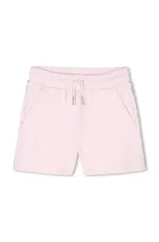 Michael Kors pantaloni scurti din bumbac pentru copii culoarea roz, cu imprimeu, talie reglabila, R30337 imagine