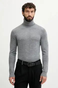 Michael Kors pulover de lana culoarea gri, light, cu guler, CF460F97AP imagine