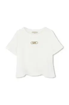 Michael Kors tricou de bumbac pentru copii culoarea alb, R30321 imagine