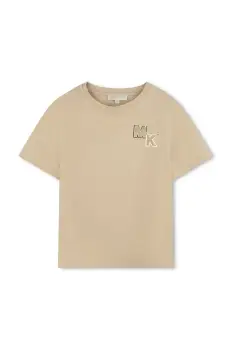 Michael Kors tricou de bumbac pentru copii culoarea bej, R30317 imagine