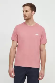 Michael Kors tricou din bumbac barbati, culoarea roz, cu imprimeu imagine