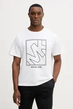Michael Kors tricou din bumbac culoarea alb, cu imprimeu, CR652SY1V2 imagine
