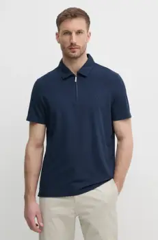 Michael Kors tricou polo barbati, culoarea albastru marin, neted, CS552HOHFK imagine