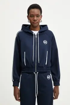 MICHAEL Michael Kors bluza culoarea bleumarin, cu gluga, uni, MR651X2K8N imagine