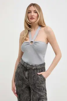 MICHAEL Michael Kors bluza femei, culoarea argintiu, modelator imagine