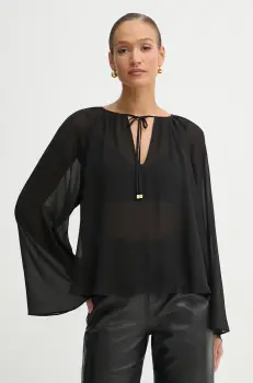 MICHAEL Michael Kors bluza femei, culoarea negru, neted, MR540R07R3 imagine